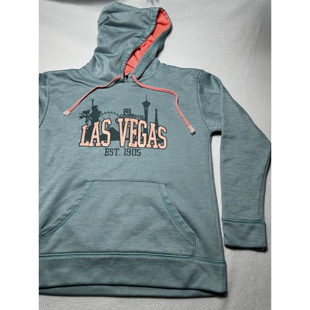 Las Vegas Hoodie Womens Medium Heather Pullover Sweatshirt Fleece Lined